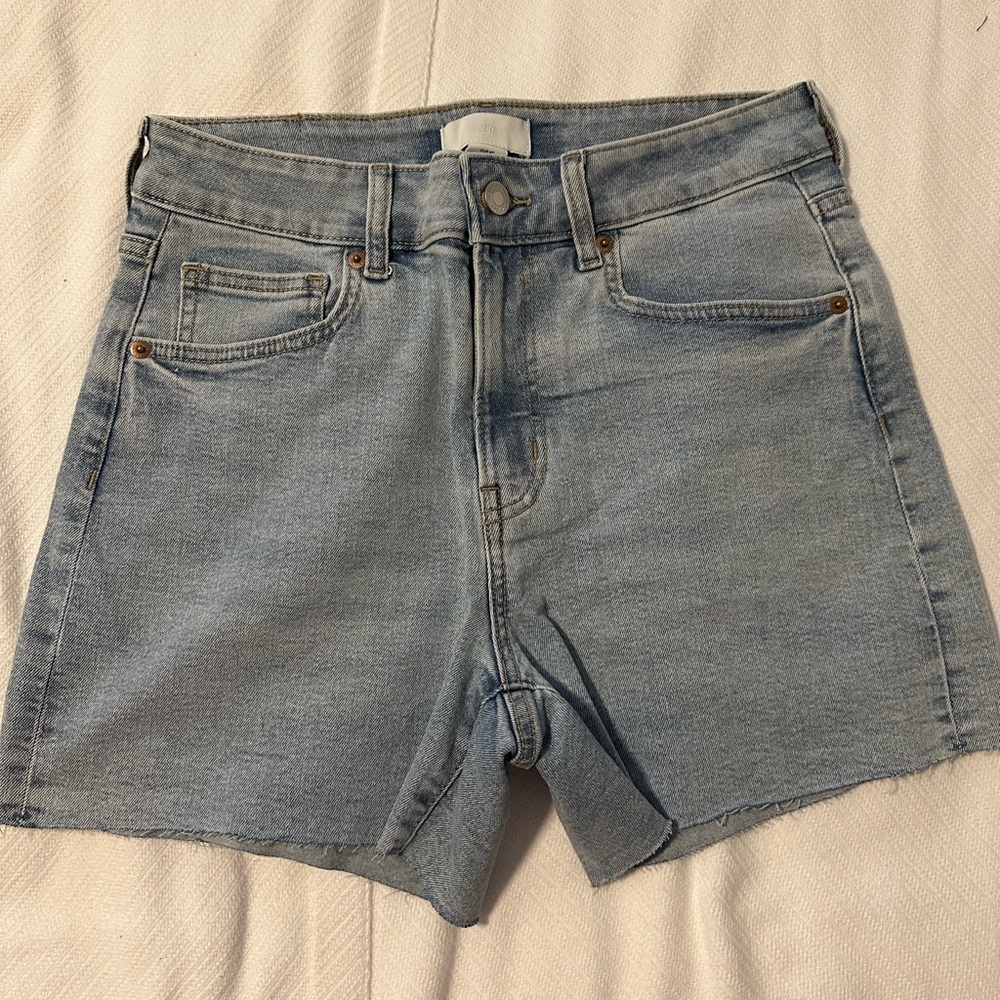 H&M Light Blue High Waist Women Shorts